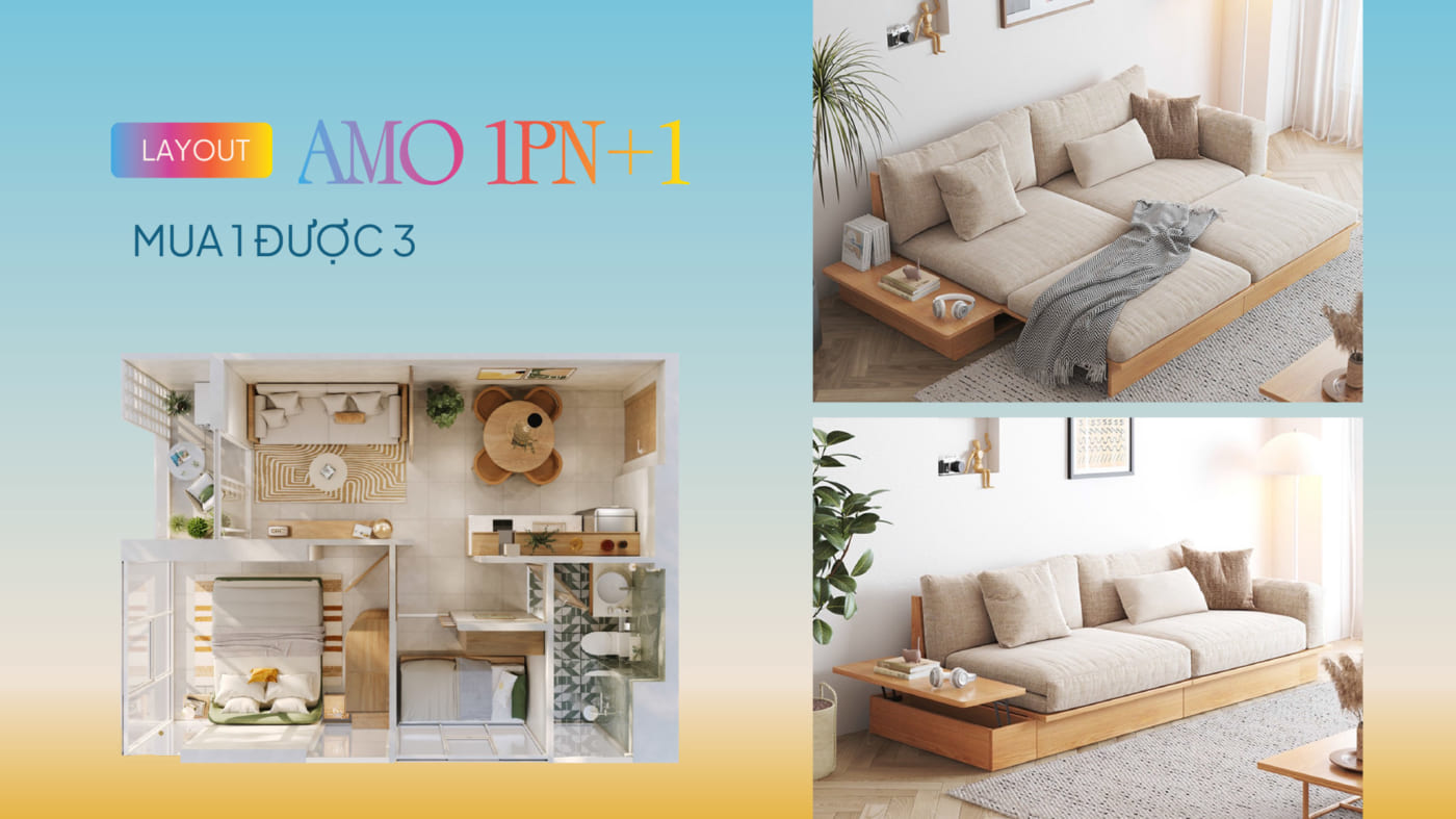 Thiết kế căn hộ Amo 1PN + 1 Libera Nha Trang