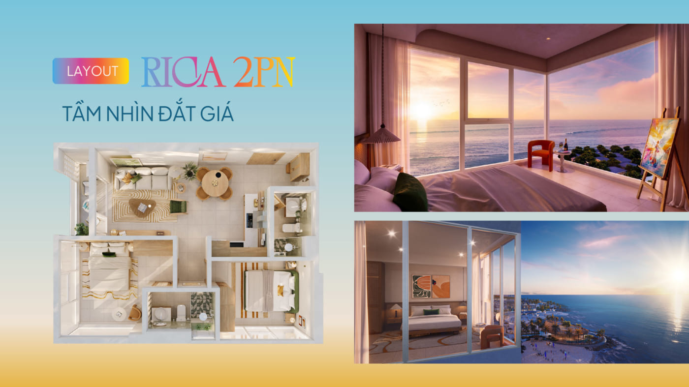 Thiết kế căn hộ Rica 2PN Libera Nha Trang