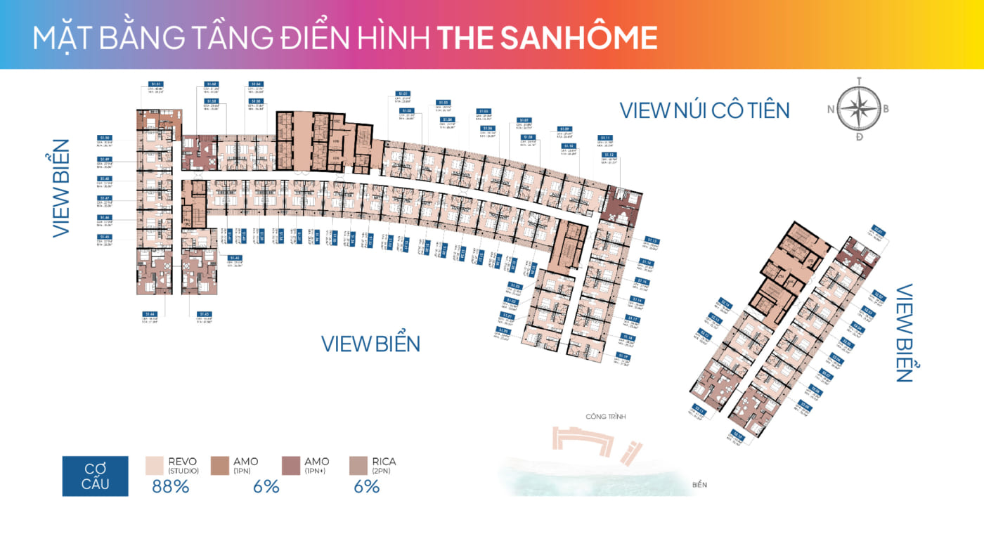 Libera Nha Trang - Mặt bằng điển hình tòa tháp Sanhôme